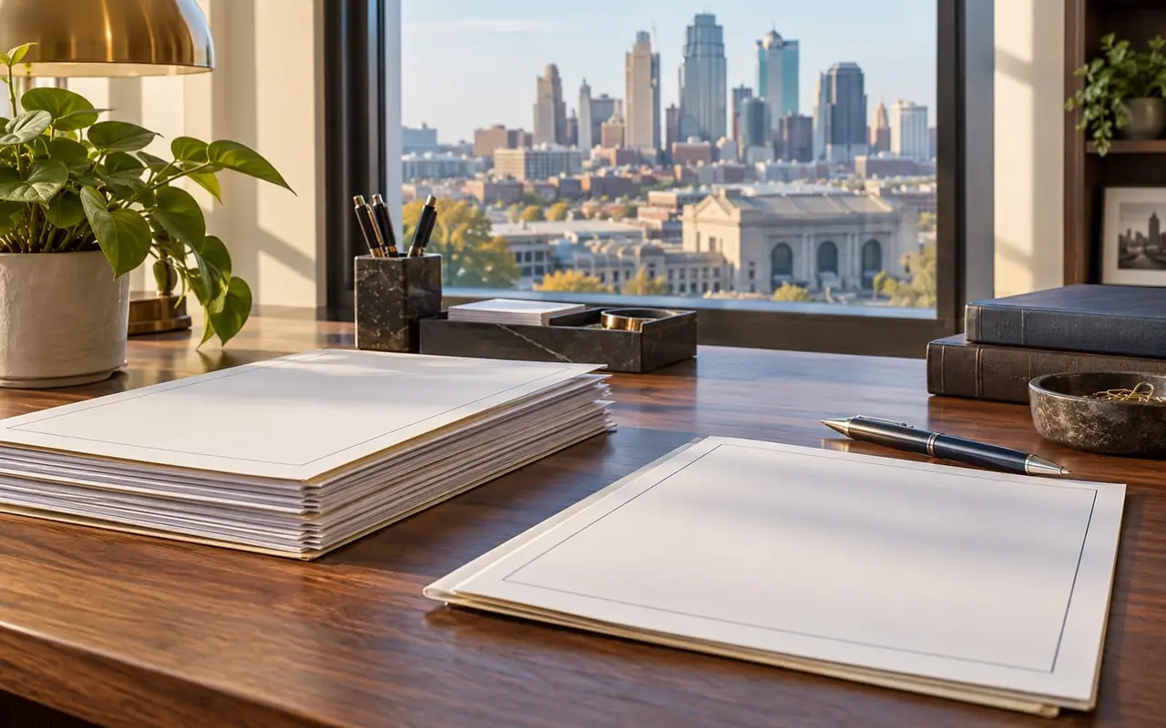 Blank licensing forms and pen on a desk